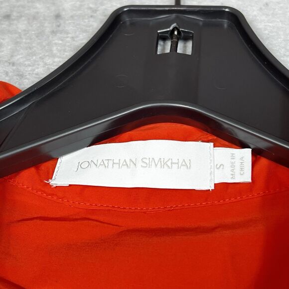 Jonathan Simkhai Dress Womens Small Orange Collared Cutout Waist Mini Dress $365 - Picture 13 of 15